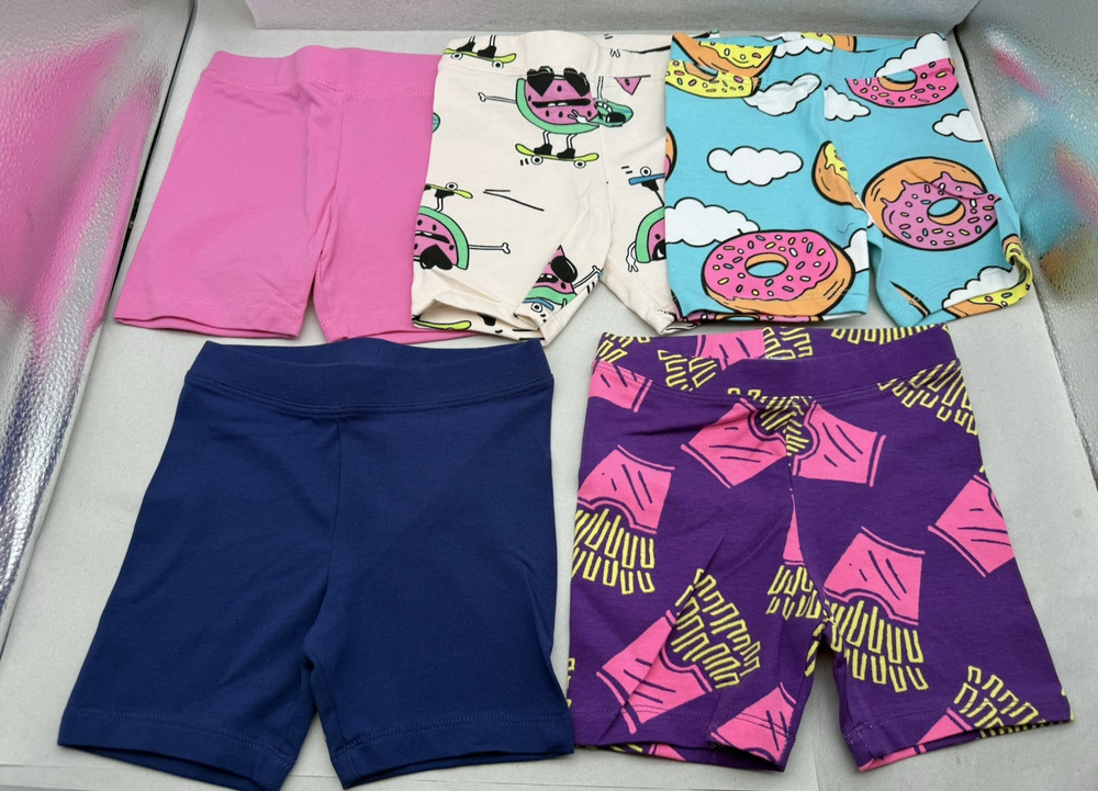 Spotted Zebra Soft Cotton Girls' Boyshort Panties 3" inseam Size 3T, 5pcs NWOT